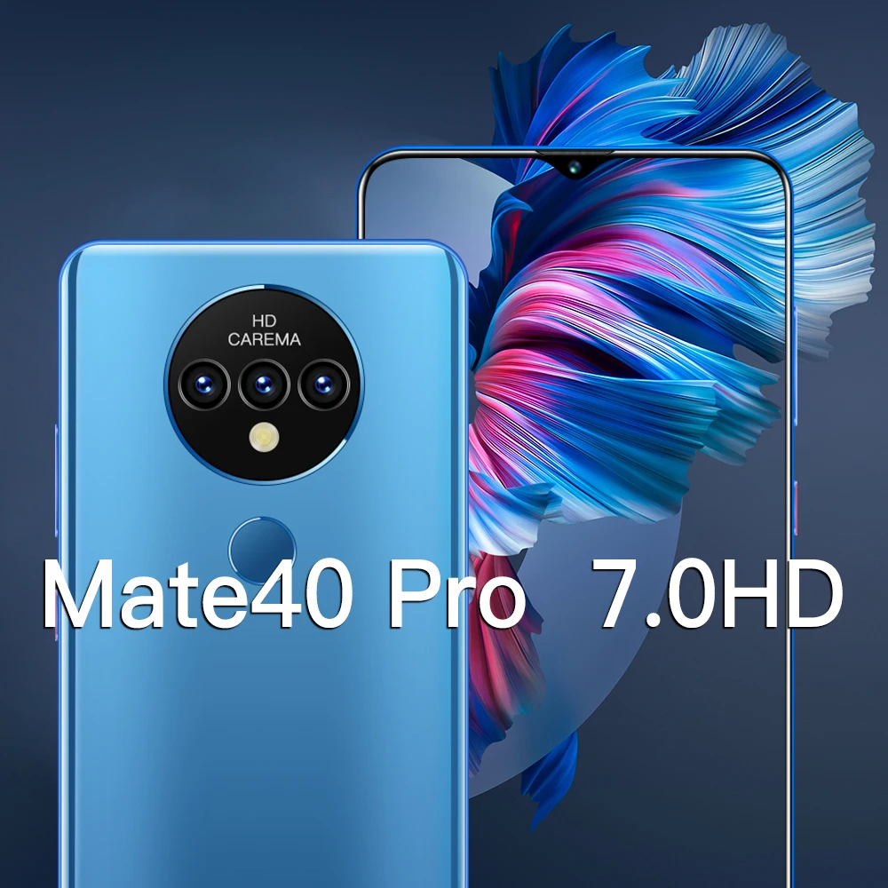 

Latest 5g Smartphone Cell Phone 7.0Inch Mate40 Pro 12G 512G 13MP+24MP 4800mAh 10 Core Android 10 Face Recognition Cheap Phone