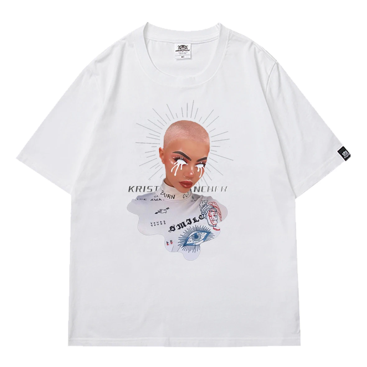 

Kristen Hancher Print T-shirt 2021 Harajuku Hip Hop with Short Sleeves Streetwear Tops Oversized T-shirt Free Shipping T-shirt