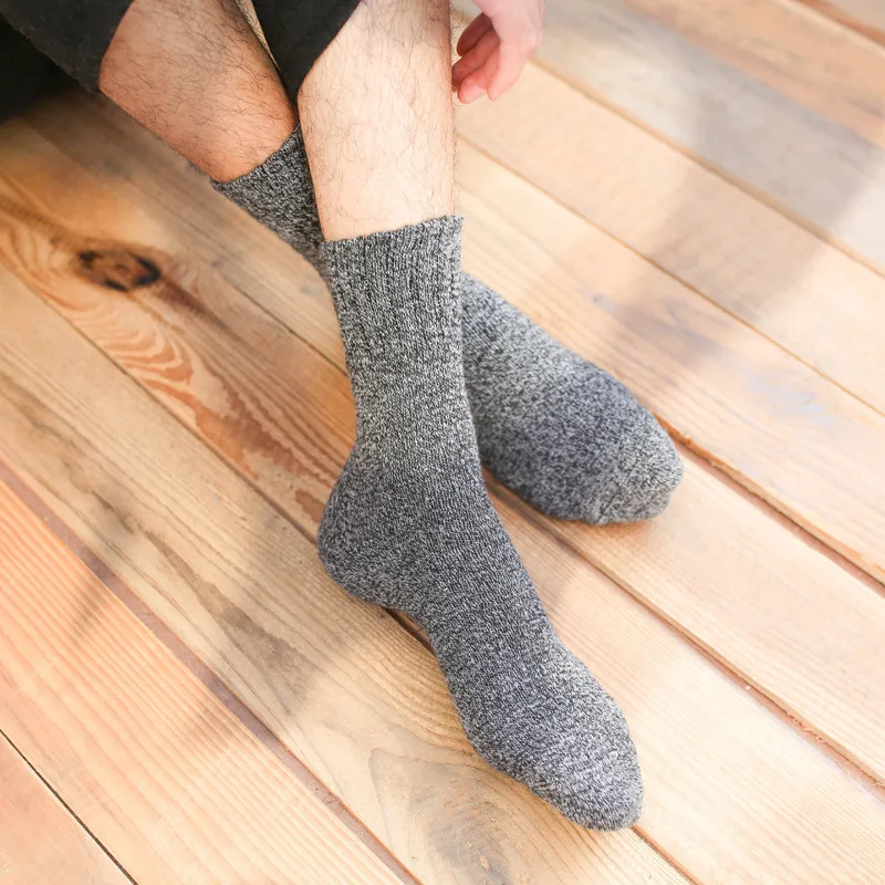 

High Quality Warm Wool Cotton Socks 10Pair/Lot Winter Male Long Harajuku Stockings Dress Thick Casual Sock Size 38-44 Gifts Hot