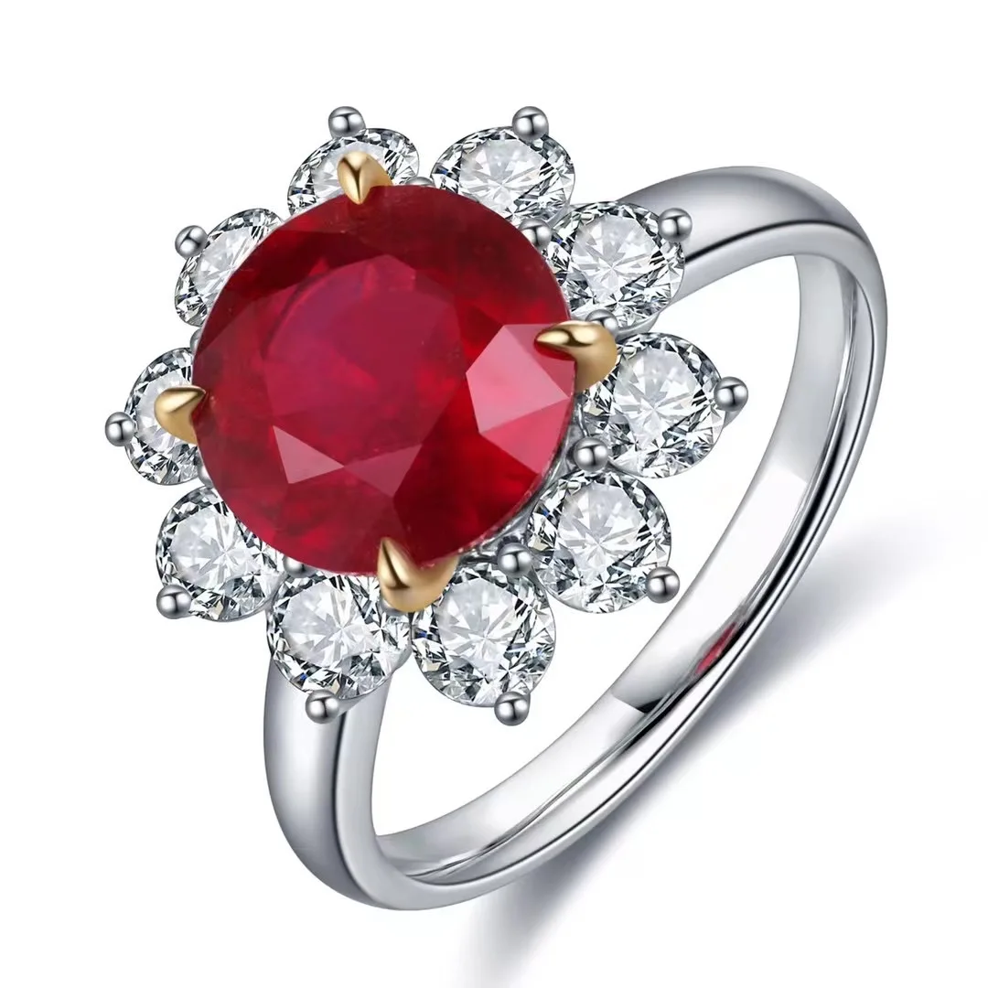 

Pirmiana New Classic Style18k Gold Lab Ruby Ring Women Jewelry Party Gift