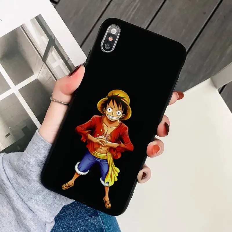 

Straw Hat Pirates Monkey D Luffy Phone Case Black Cover For IphoneX XS 11 12 11/12Pro Max 5 5s SE 6 6s 7 8 Plus SE2020 Cases