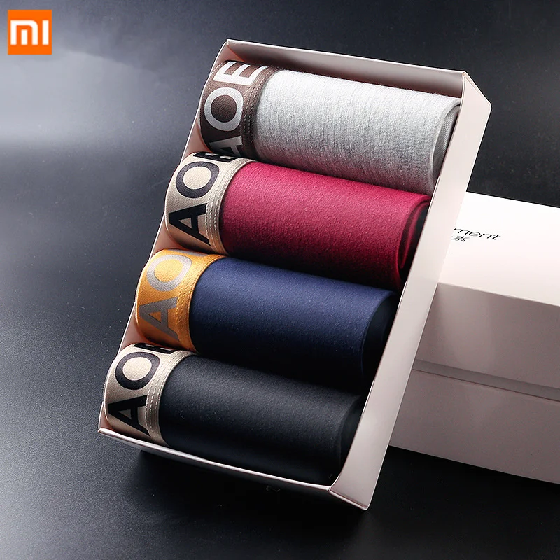 Xiaomi Mijia мужские трусы-боксеры трусы 4 шт./компл. из модифицированного вискозного