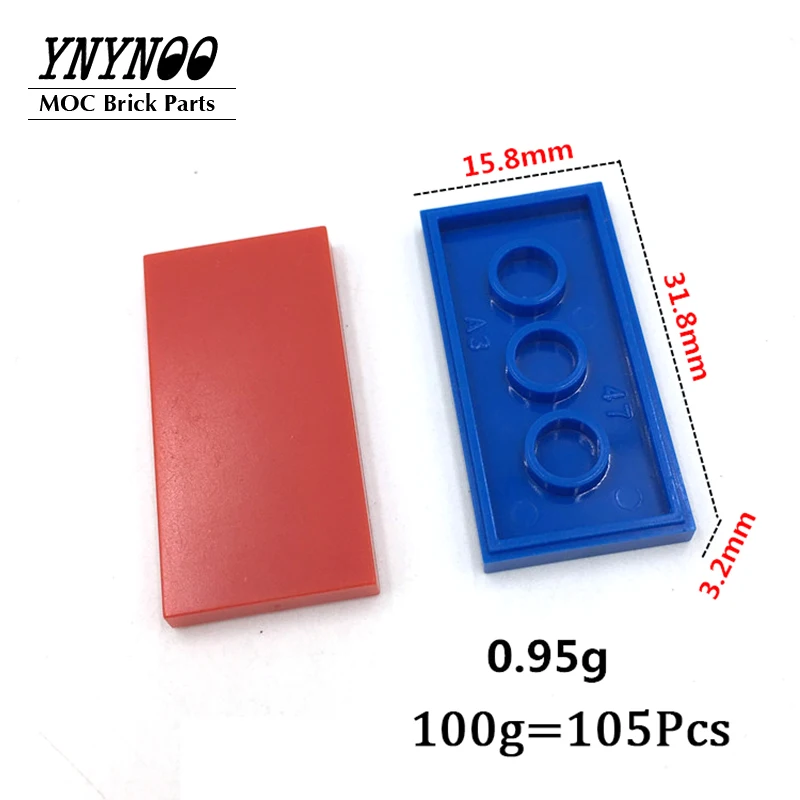 100 шт./лот плоская плитка 2x4 с пазами MOC строительные блоки кирпичи детали сделай