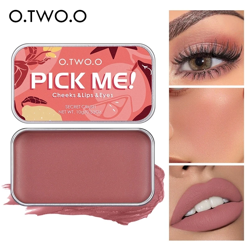

O.TWO.O Multifunctional Makeup Palette 3 IN 1 Lipstick Blush Face Eyeshadow Lightweight Matte Clay Lip Tint Natural Face Blush