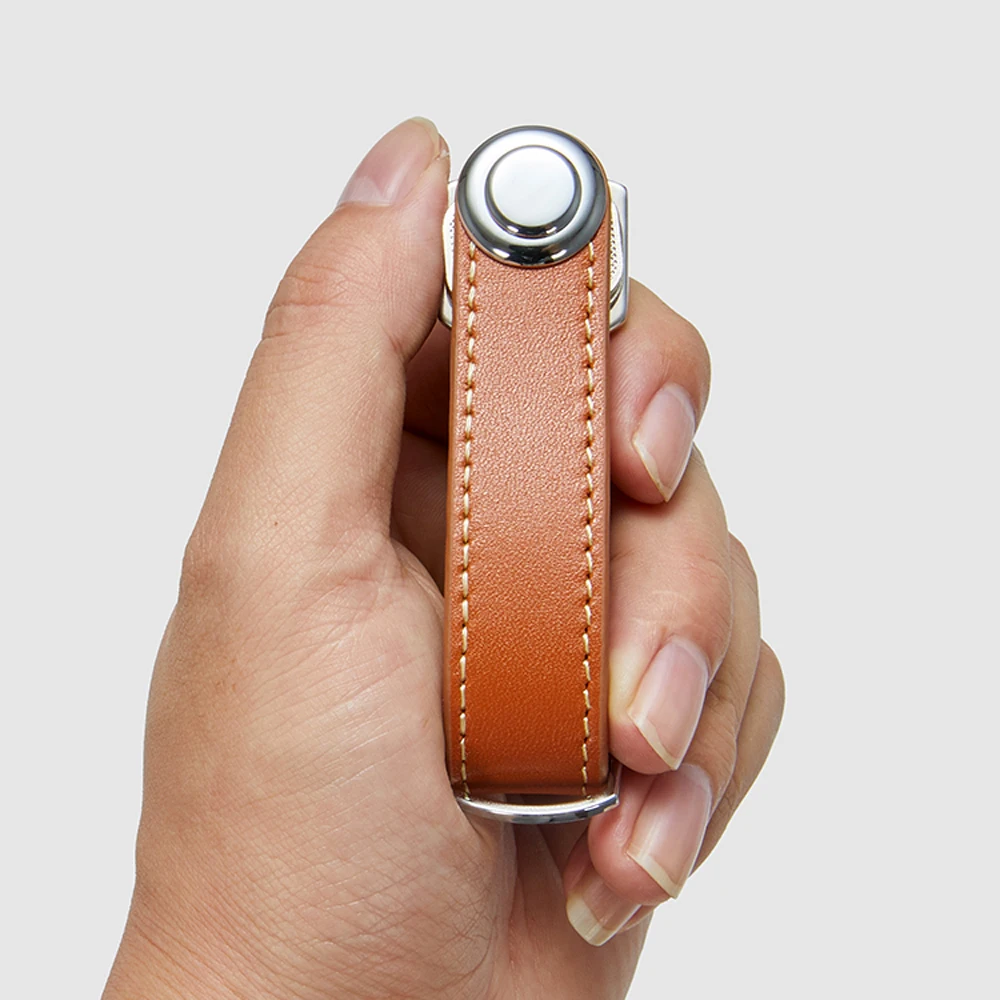Высококачественный кожаный брелок из нержавеющей стали автомобильный для