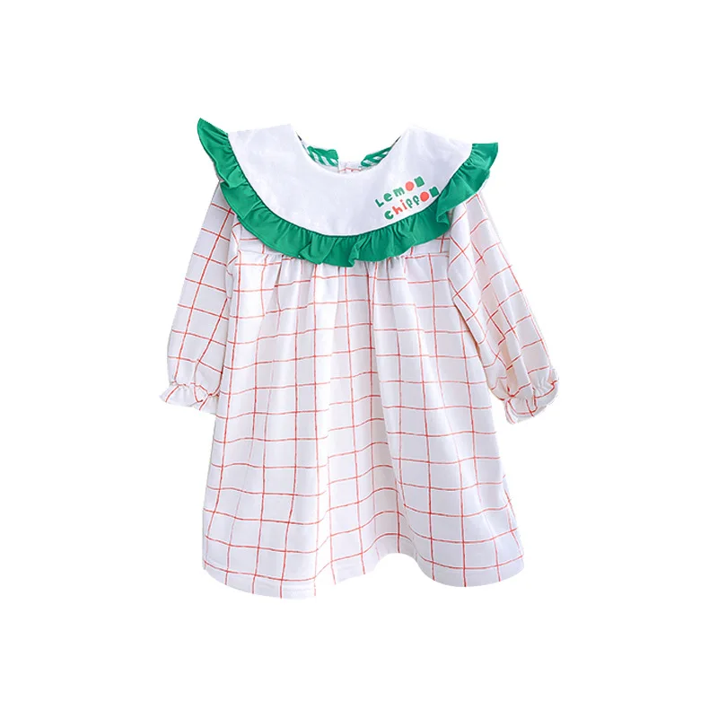 

RJ spot21 spring girl cute plaid children's dress hit color princess skirt baby dress children's dress