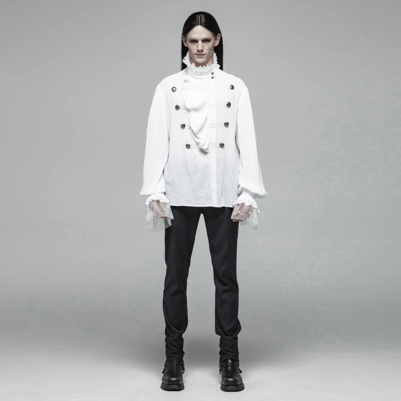 Готические свободные вечерние сценические Клубные свадебные мужские рубашки