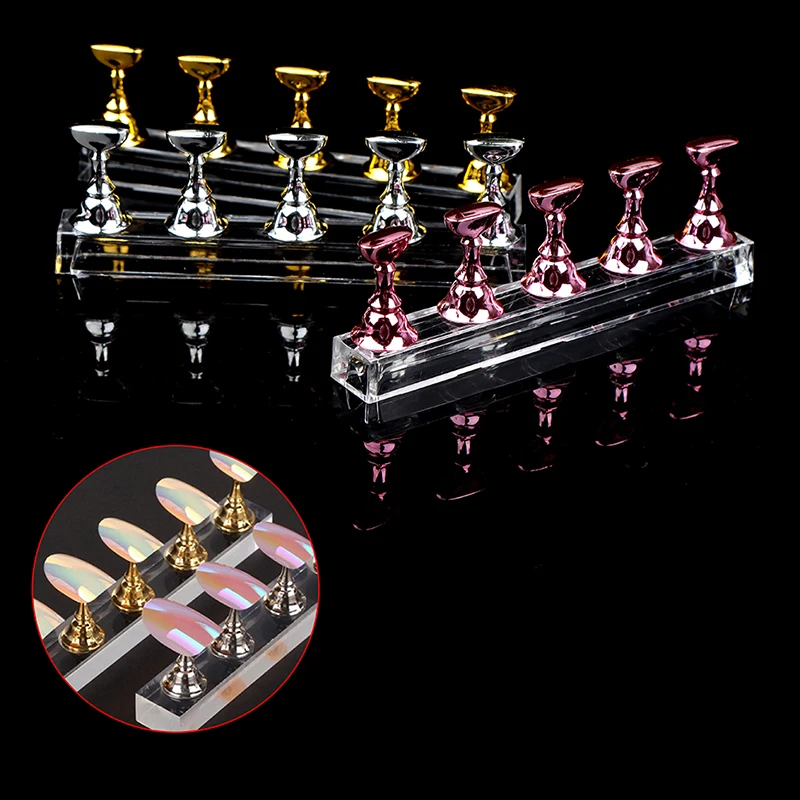

Acrylic Magnetic Showing Practice Nail Showing Shelf Manicure Tool 5in1 False Nail Tips Practice Training Display Stand Holder