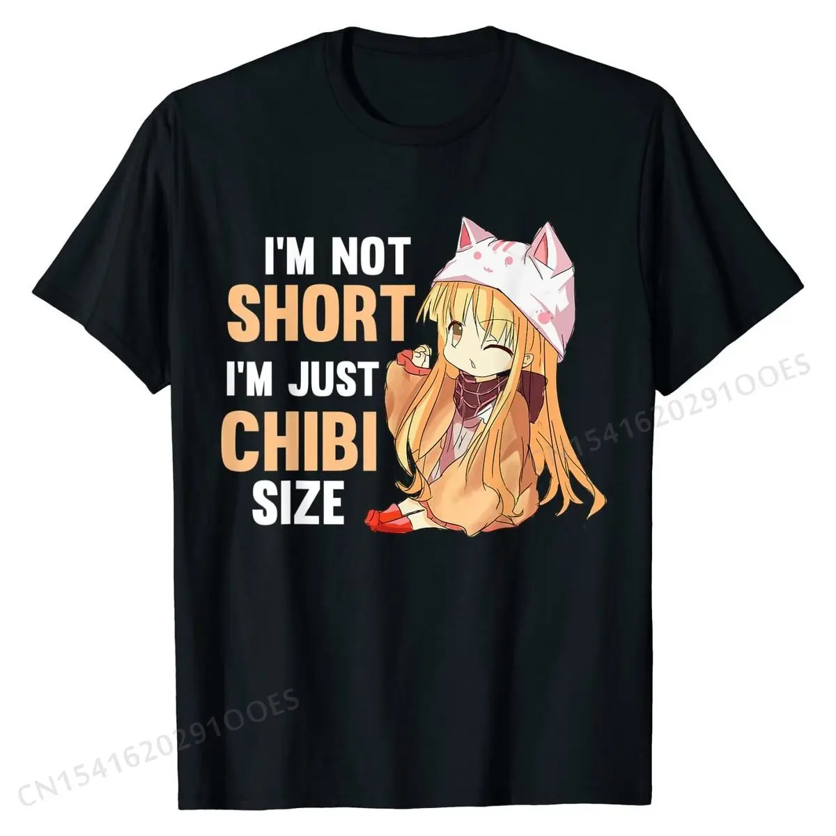 

I'm Not Short, I'm Chibi Size, Funny Kawaii Anime Cosplay T-Shirt Top T-shirts Funny Funny Cotton Men Tops T Shirt Birthday