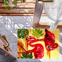 DIY Flamingo Latch Hook Kits Rug Crochet Tapis  Cartoon Style Needle Embroidery For Carpet Tapestry Kits Pattern Floor Mat