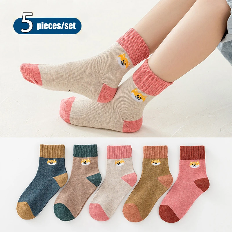 

Children's Cotton Kids Socks with Print for Girls Boys Cartoon Fashionable Baby Winter Short Socks Soft Odor-resistant Wholesale