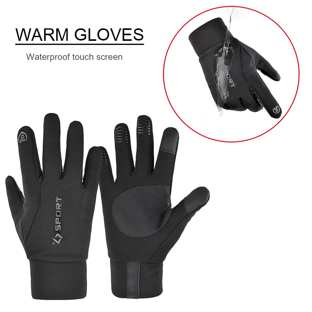 

1 Pair Windproof Skiing Sports Gloves Non-slip Waterproof Fleece Outdoor Cycling Gloves Touch Screen Gloves Sports Gloves