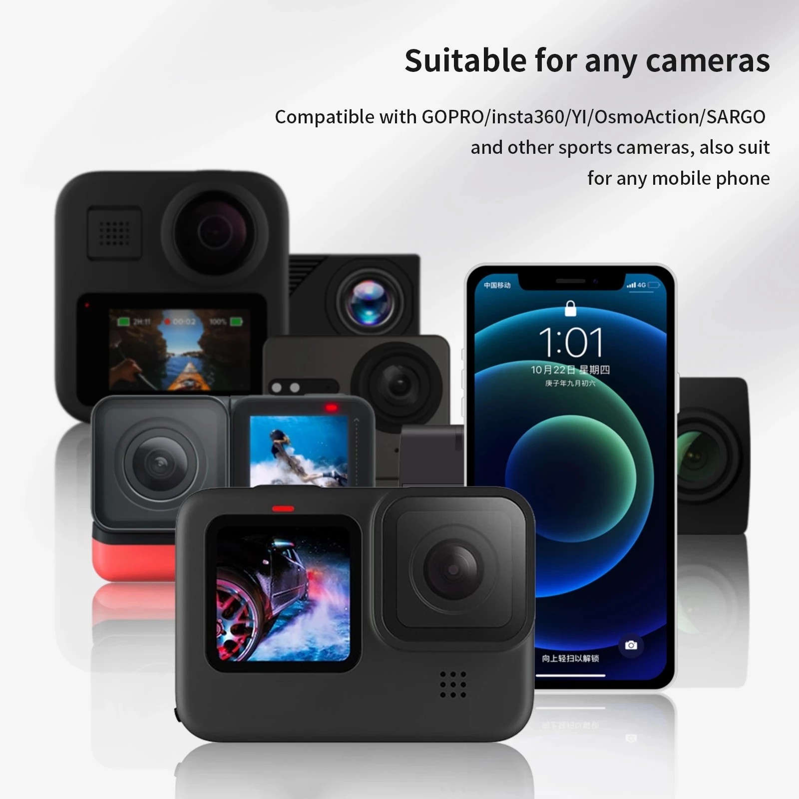 Кронштейн TELESIN на руль велосипеда или мотоцикла с вращением 360 градусов для Gopro Hero