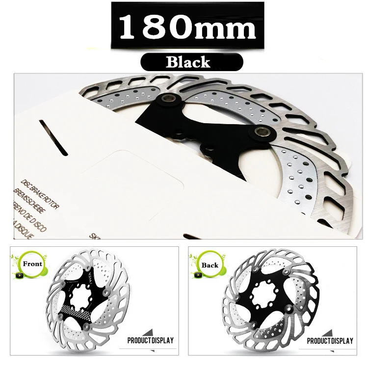 180mm black Горный велосипед для рассеивания плавающий диск 140 мм 160 мм 180 203 мм Mtb/DH быстрое охлаждение тормоза с шестью отверстиями ротор дорожный велосипед тормозных колодок аксессуар - Цвет: 180mm black