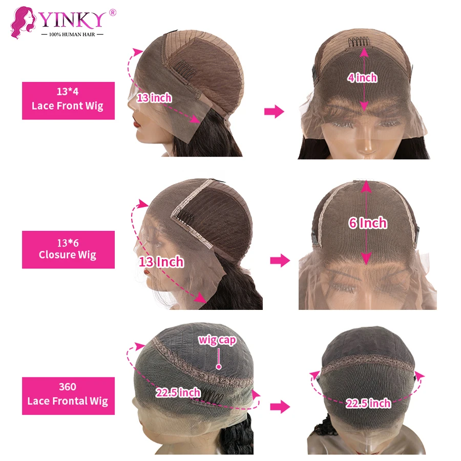 360 Lace Frontal Wig 250 Density Kinky Straight Cheap Front Wigs For Women Human Hair Black Pre Plucked | Шиньоны и парики