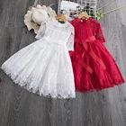 Детское кружевное платье для девочек, праздничная летняя фативечерние одежда со звездами и блестками, сетчатые платья-пачки