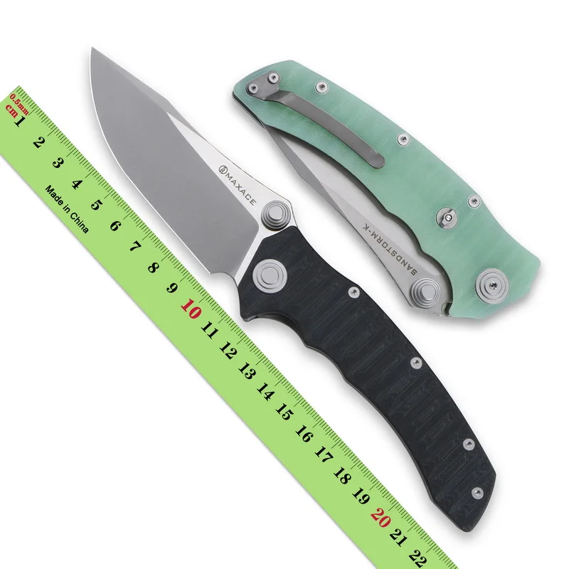 

MAXACE Folding Knife K110 Blade KVT ball bearing G10 Handle Camping hunting Outdoor Survival knives EDC Tools SANDSTORM-K