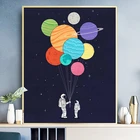 С изображением космонавта картина по номерам 50x40 см Вселенная планета разведки плакат домашний декор настенная живопись искусство фотографии