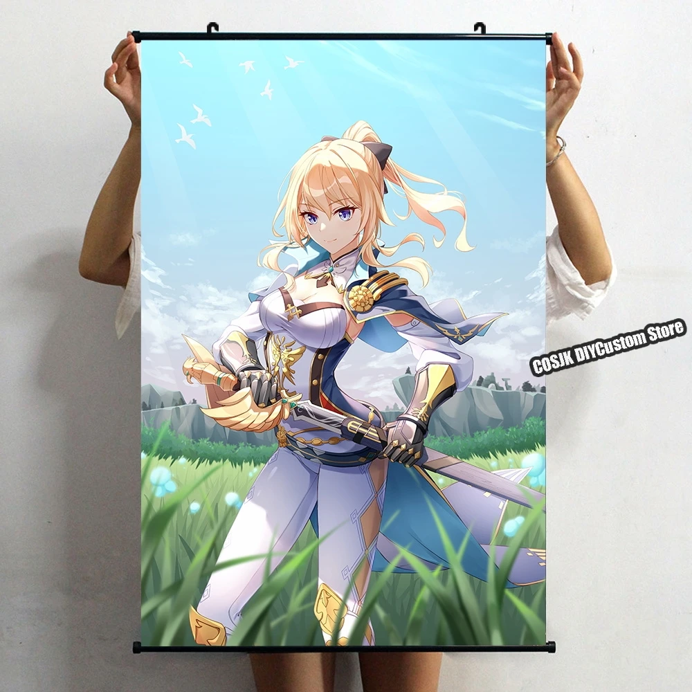 

Аниме игра Genshin Impact Jean постер стена прокрутка домашний декор HD живопись стена столб гостиная украшение коллекция искусство