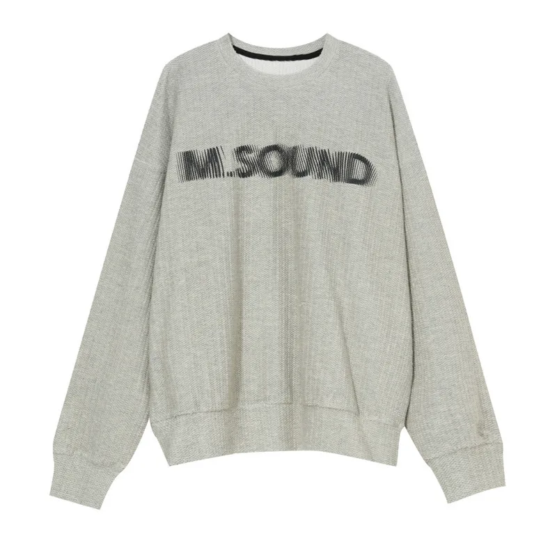 

IEFB Men's Clothes 2021 Autumn New Korean Loose Letter O-neck Design Printing Gray White Sweatshirt Style Clothes Ins Tide D0179