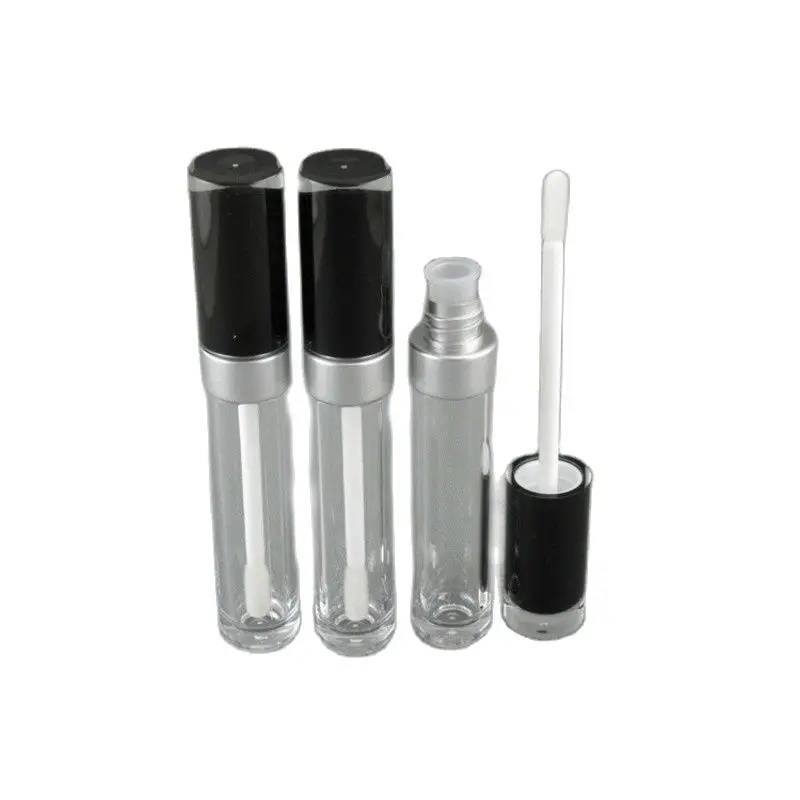 Empty Clear Plastic Lip Gloss Tube 8ml Round Plastic Lipstick Cosmetic Containers Professional Makeup Tools 50pcs/lot