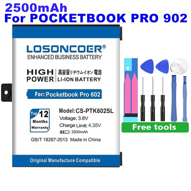 Аккумуляторы LOSONCOER для Pocketbook Pro аккумуляторы 2500 мАч 1ICP4/40/60 1S1P 602/603/612/902/903/912/920