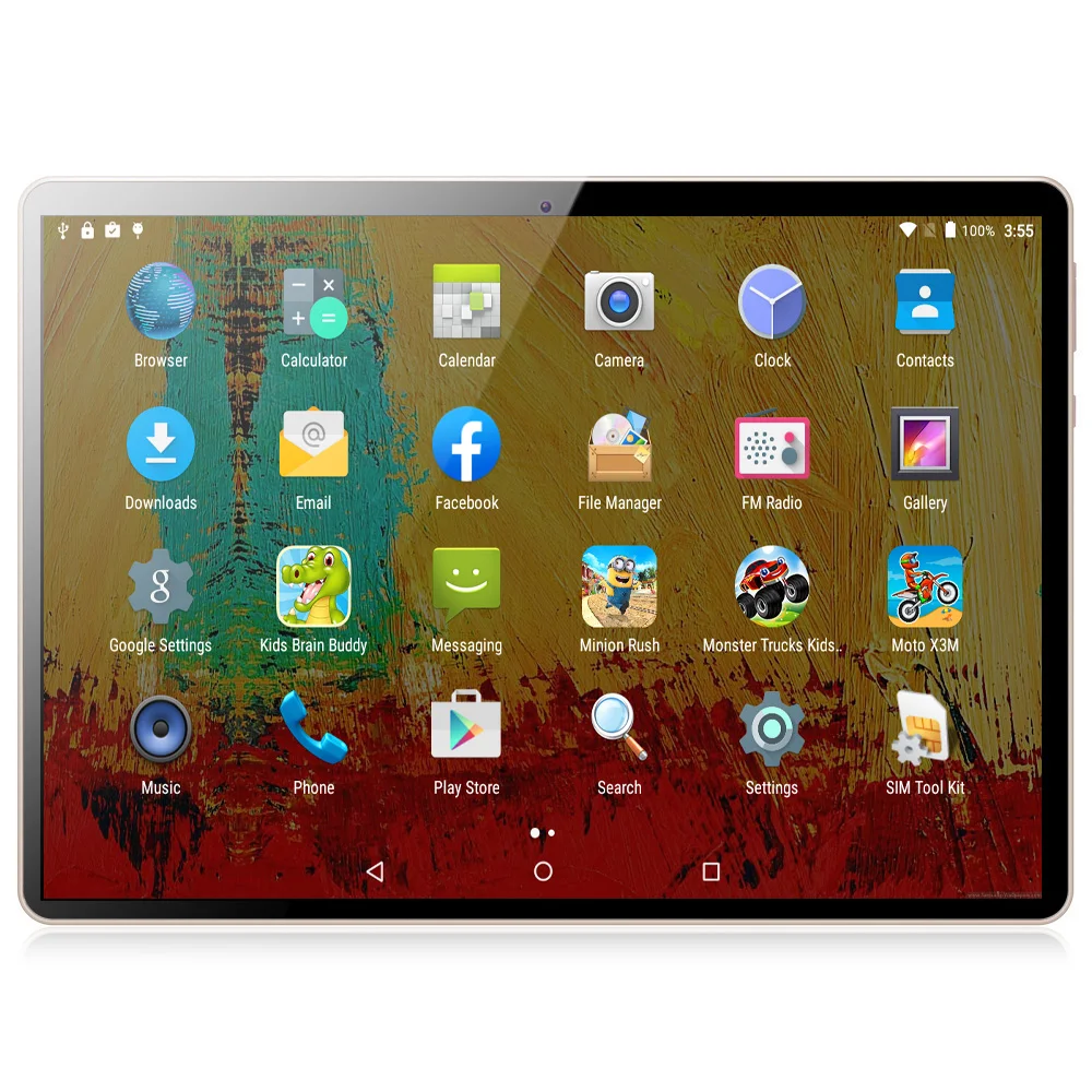 10,1 дюймов планшетный ПК 3g телефонный звонок планшетный ПК 64 Гб Google Android 7,0 Восьмиядерный двойной SIM gps FM BT OTG планшетный ПК