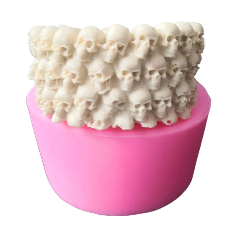 

Skull Ashtray Epoxy Resin Mold Plant Flower Pot Silicone Mould DIY Candle Holder Casting Tool 94PA
