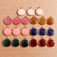 10pcs 1417mm candy colors enamel round charms pendants for jewelry making drop earrings necklaces diy keychains accessories