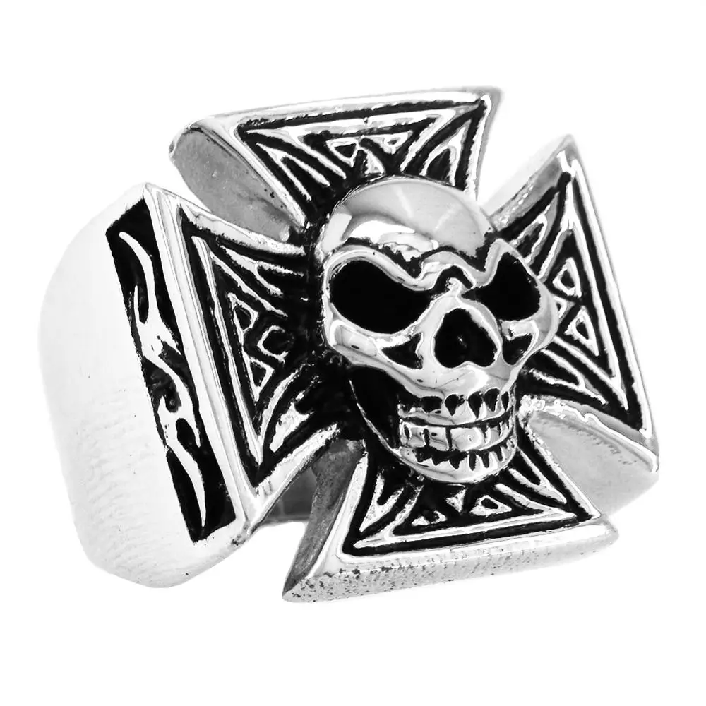 Кольцо FSR07W68 из нержавеющей стали с изображением черепа на кресте|stainless steel jewelry|steel