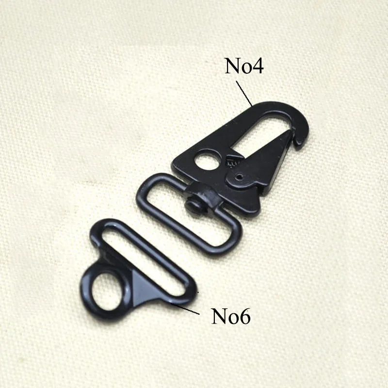 Meetee 5/10sets 40mm Bag Clasps Lobster Carbine Double Buckles for Outdoor Backpack Belt Webbing Hook Key Ring Hang Clips BF247 - Цвет: No4-6