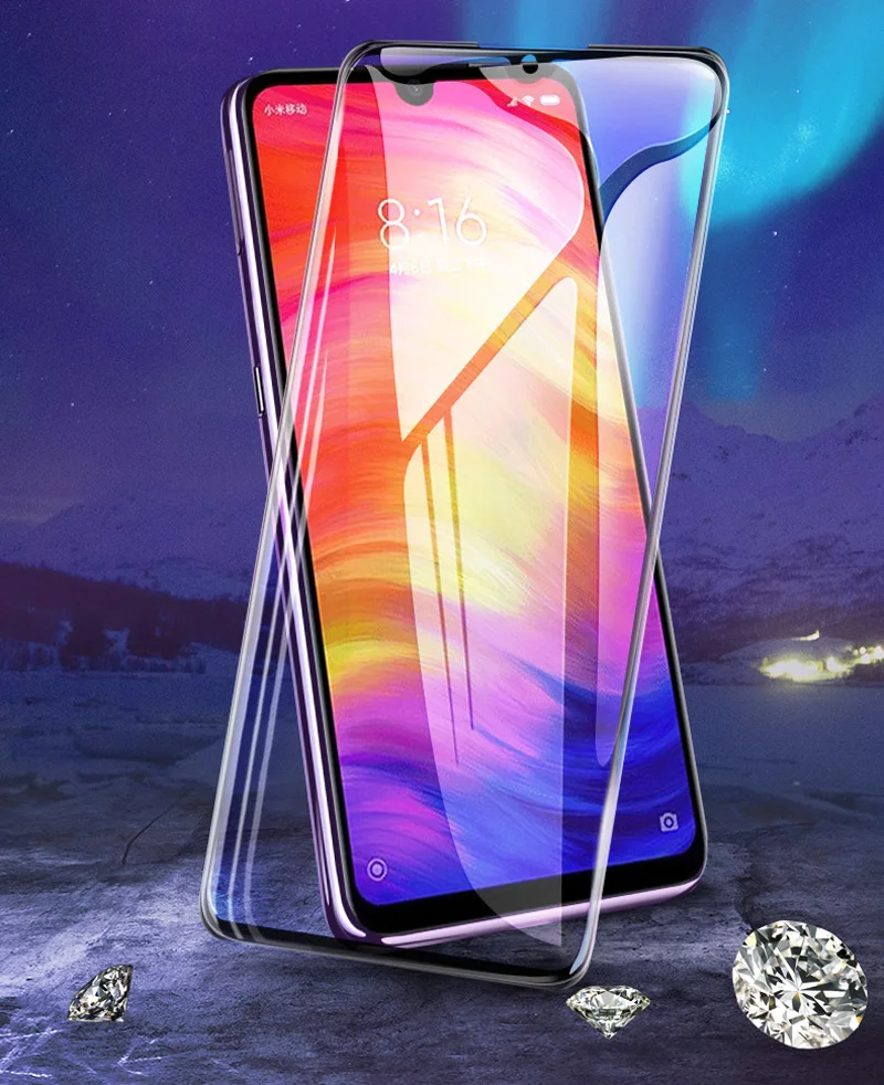 Закаленное стекло с полным покрытием для Xiaomi Redmi Note 7 8 Pro пленка экрана 8T защитное 2