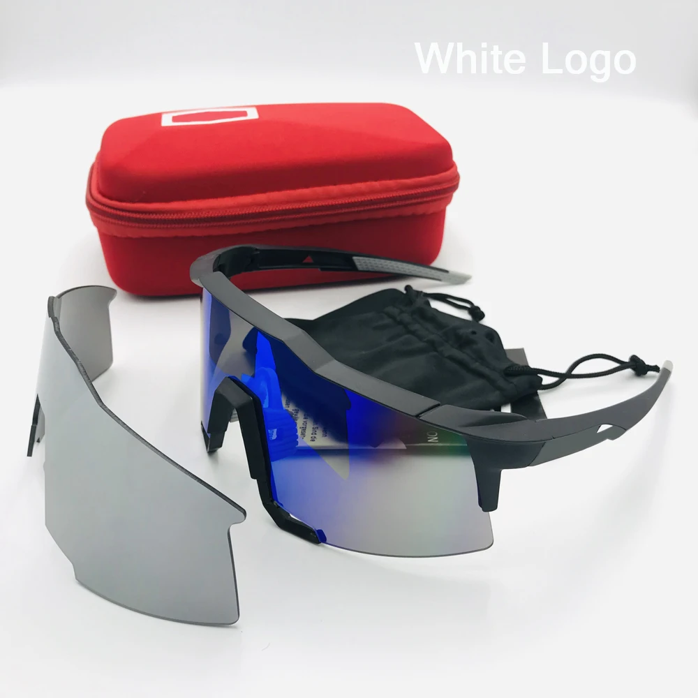 2 Lens Not Polarized Уличные спортивные очки с 3 линзами для езды на велосипеде, Mtb, гоночные очки для шоссейного велосипеда, мужские и женские солнцезащитные очки UV400 для езды на велосипеде, очки для бега - Цвет: 2 Lens Not Polarized