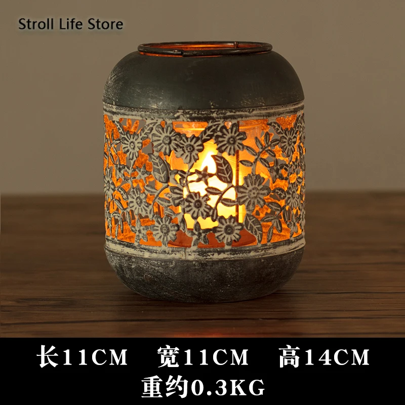 Скандинавский старый ретро подсвечник металлический геометрический креативный