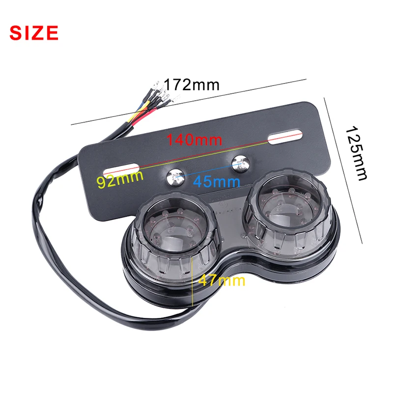 Hlxg 1 шт. декоративная лампа для мотоцикла задний фонарь тормоза держатель