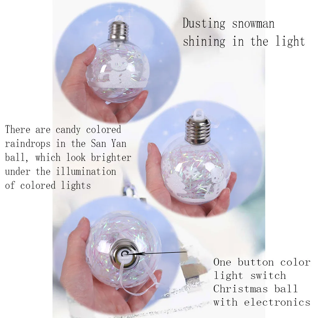 Светодиодный прозрачный шар украшения для рождественской елки подвесные
