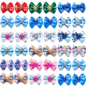 50100pcs winter dog bows small dog hair bows pet dog grooming bows holiday party dogs hair bows pet supplies dogs blue bows free global shipping