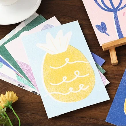 

30pcs Sand Painting Style Card Multi-use As Scrapbooking Party Invitation DIY Decoration Gift Card Message Card Postcard