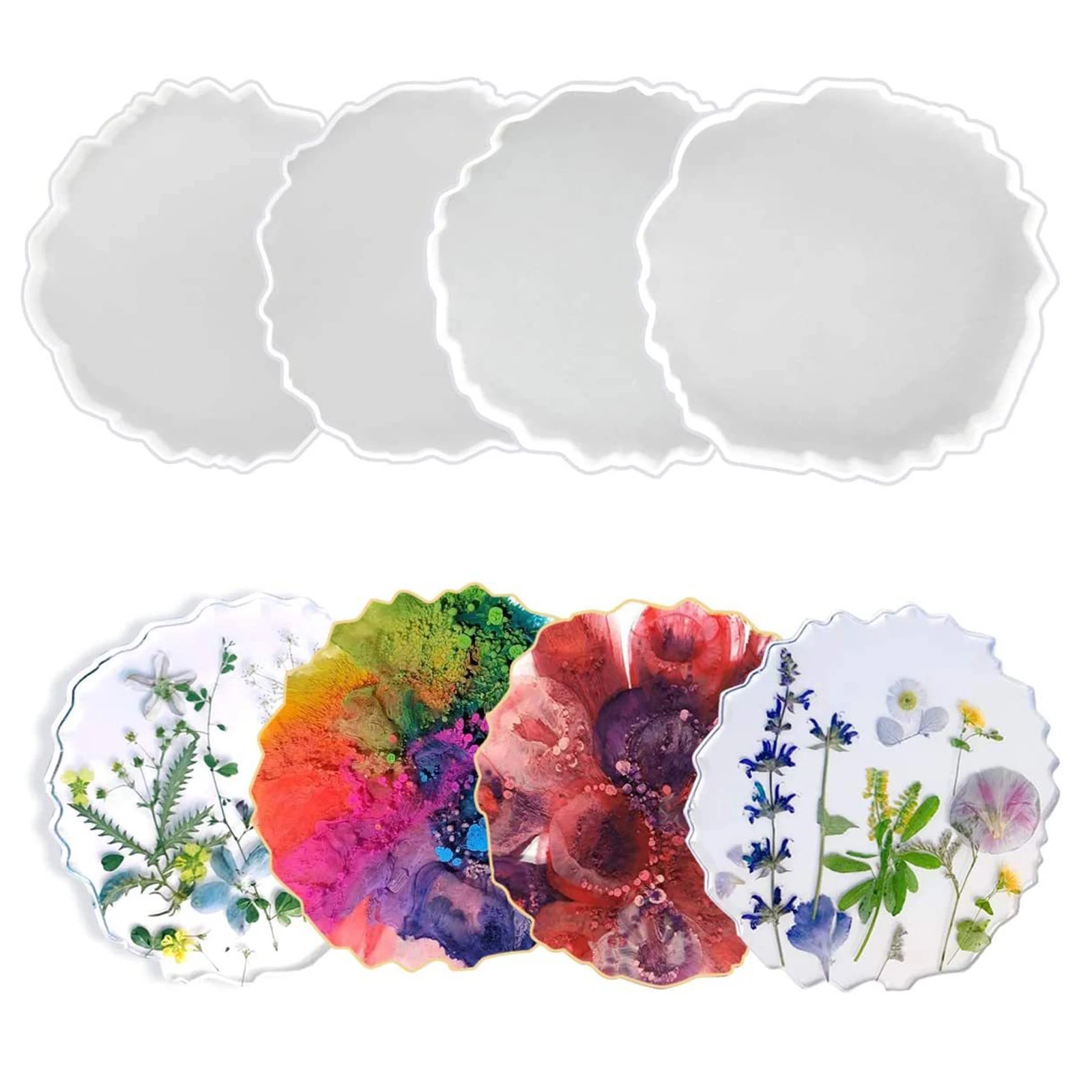 Форма силиконовая для подноса из искусственного агата эпоксидная смола форма