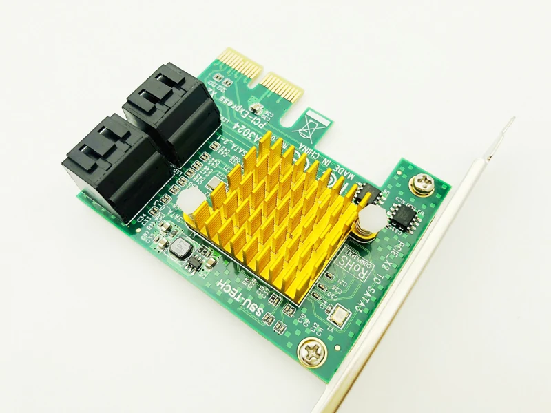 Карта SATA 4 порта SATA3.0 6 Гбит/с адаптер PCI Express PCI-E e SATA3 контроллер низкий кронштейн