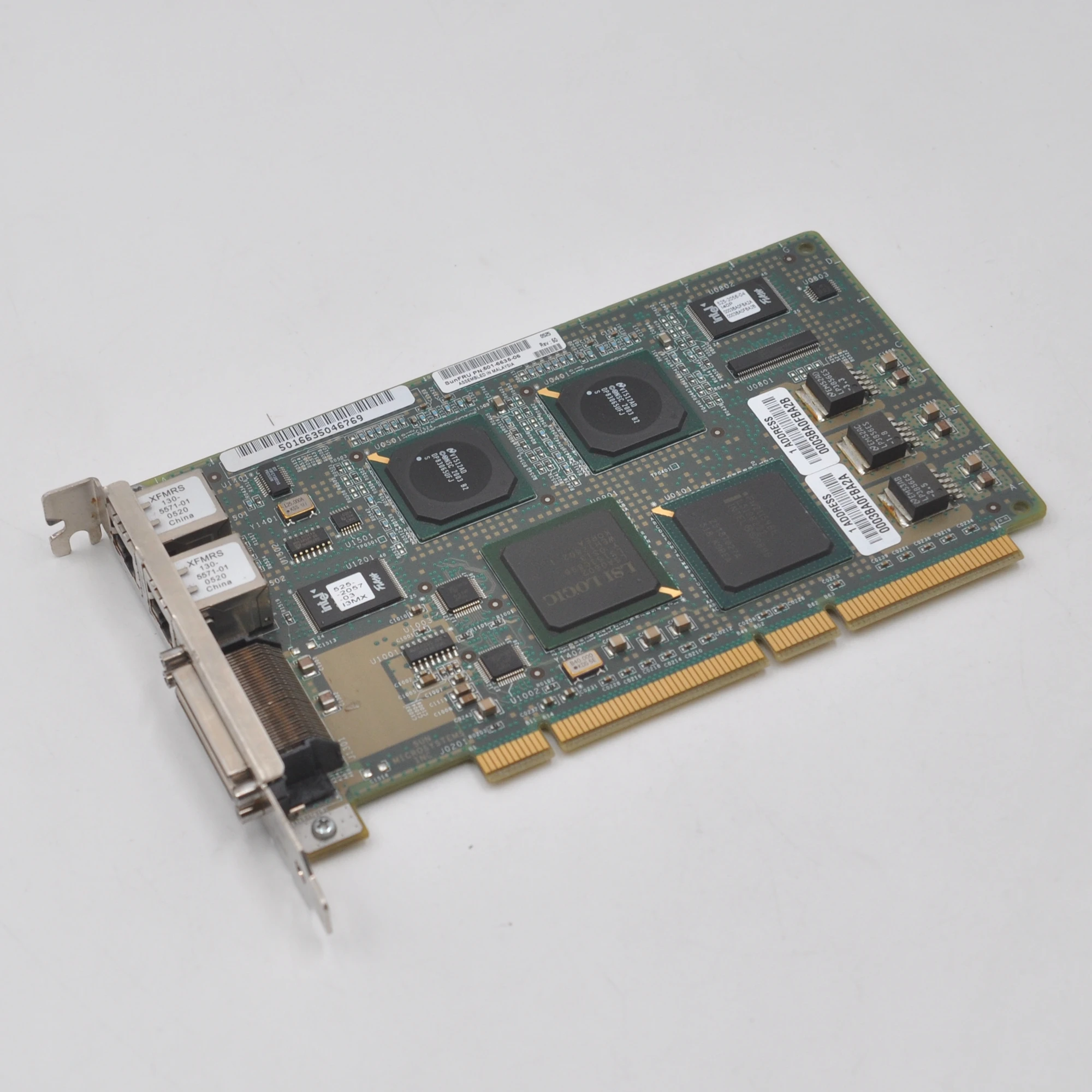 Sunmicrosystems SUNFRU 501-6635-06 REV.50 гигабитная Двухпортовая сетевая карта SCSI | Компьютеры и