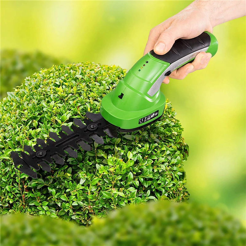 7.2V Handheld 2In1 Electric Trimmer Garden Bonsai Hedge Fence Pruning Shears Household Flower Plant Lawn Grass Mower Power Tool