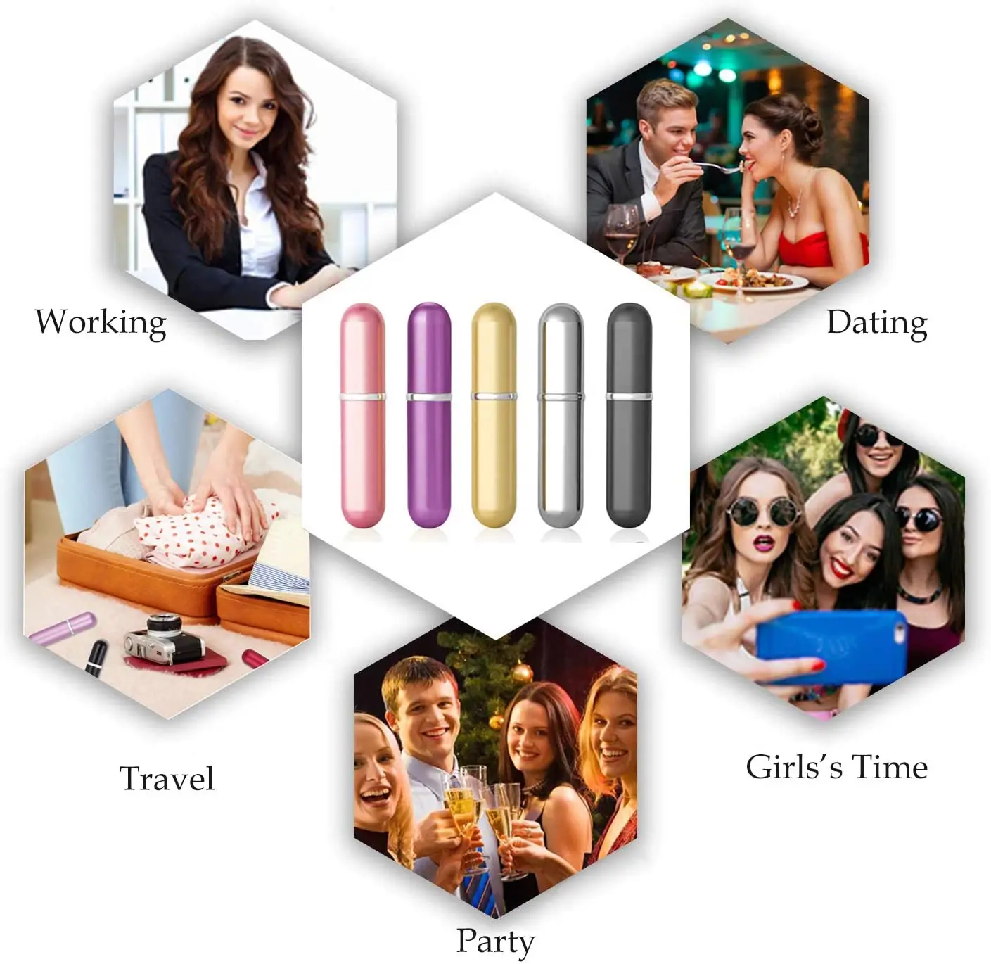 Многоразовый мини-флакон для духов 5 мл Алюминиевый распылитель портативный