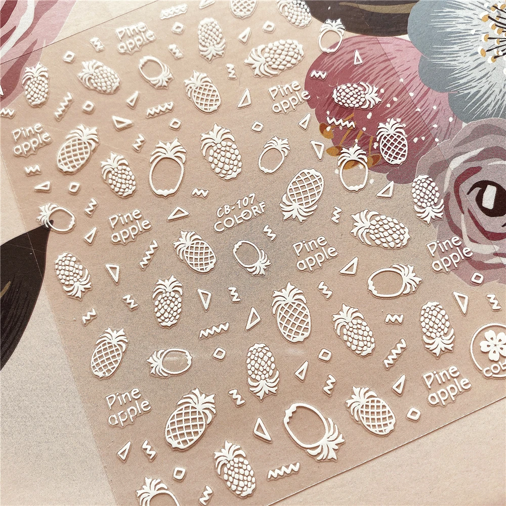 CB-107 наклейка для ногтей с фруктами и ананасами на тыльную сторону украшение