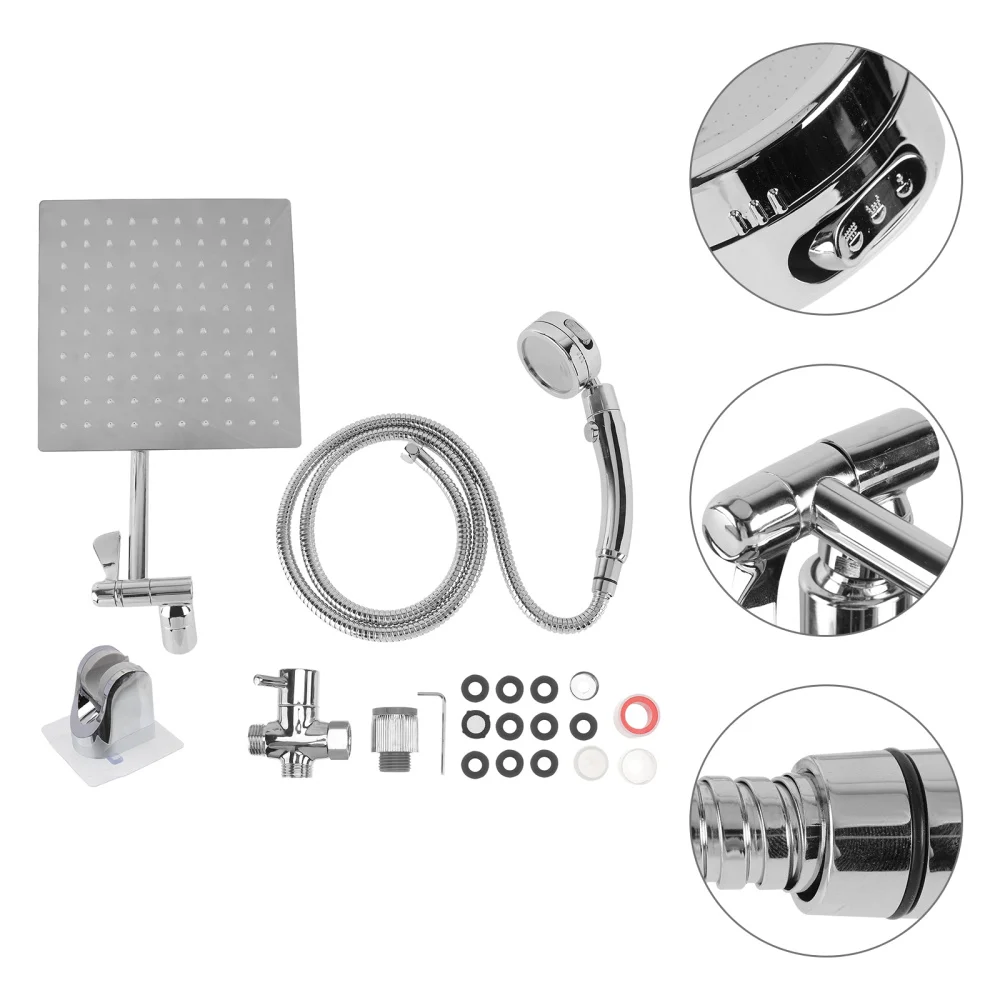 

1Set Kit Stainless Steel Shower Sprinkler Bathroom Supply Silver