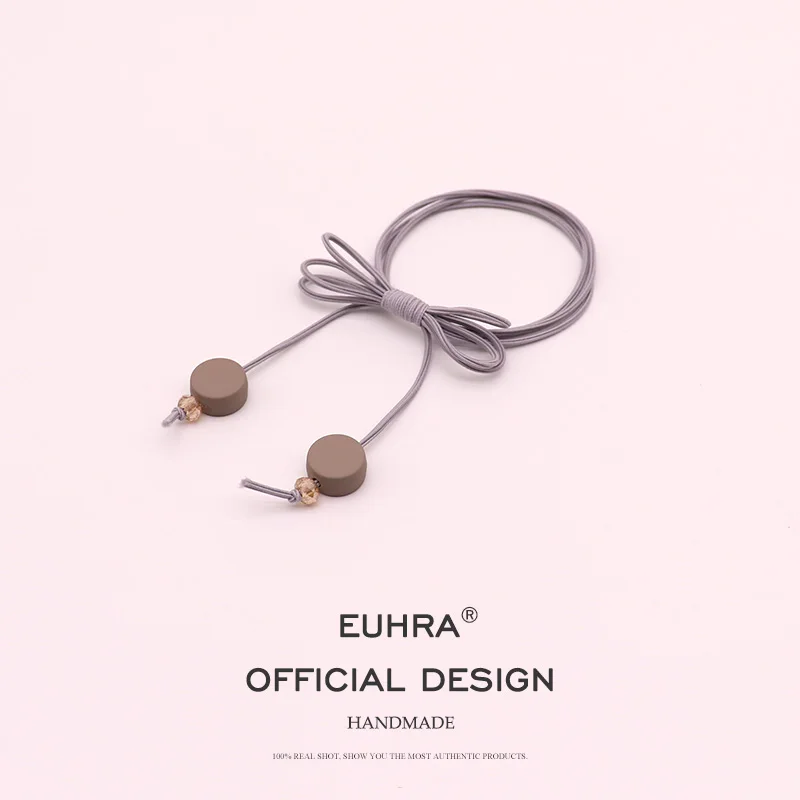 EUHRA, 5 цветов, Кристальные бусины, круглые, очаровательные, эластичные, с кисточками, конский хвост для женщин, лента для волос, для детей, эластичная резинка - Color: Color C