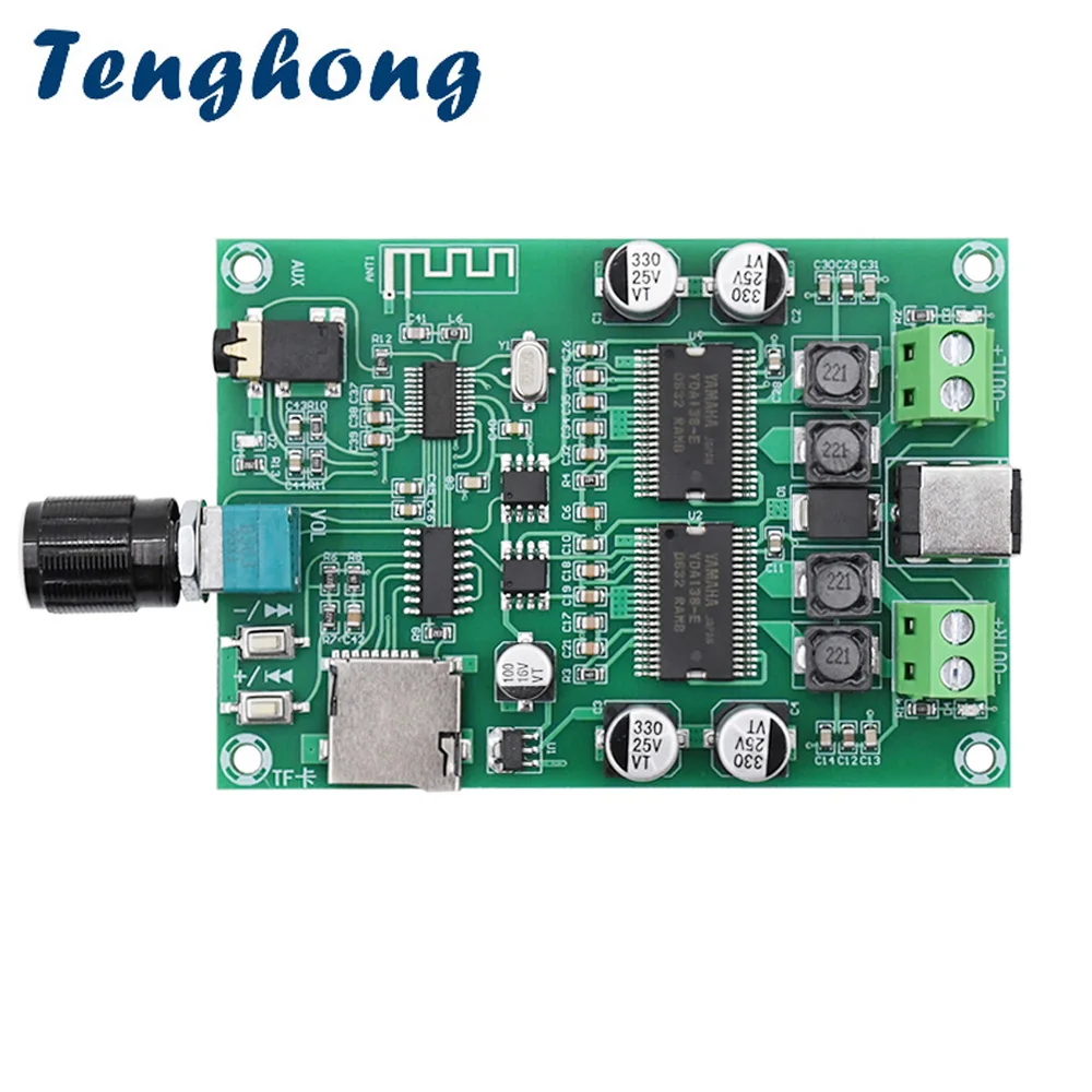 

Tenghong Bluetooth 5.0 Digital Stereo Amplifier Board 20W+20W YDA138-E Dual Channel Wireless HD Sound Amplifier Board DC12V AUX