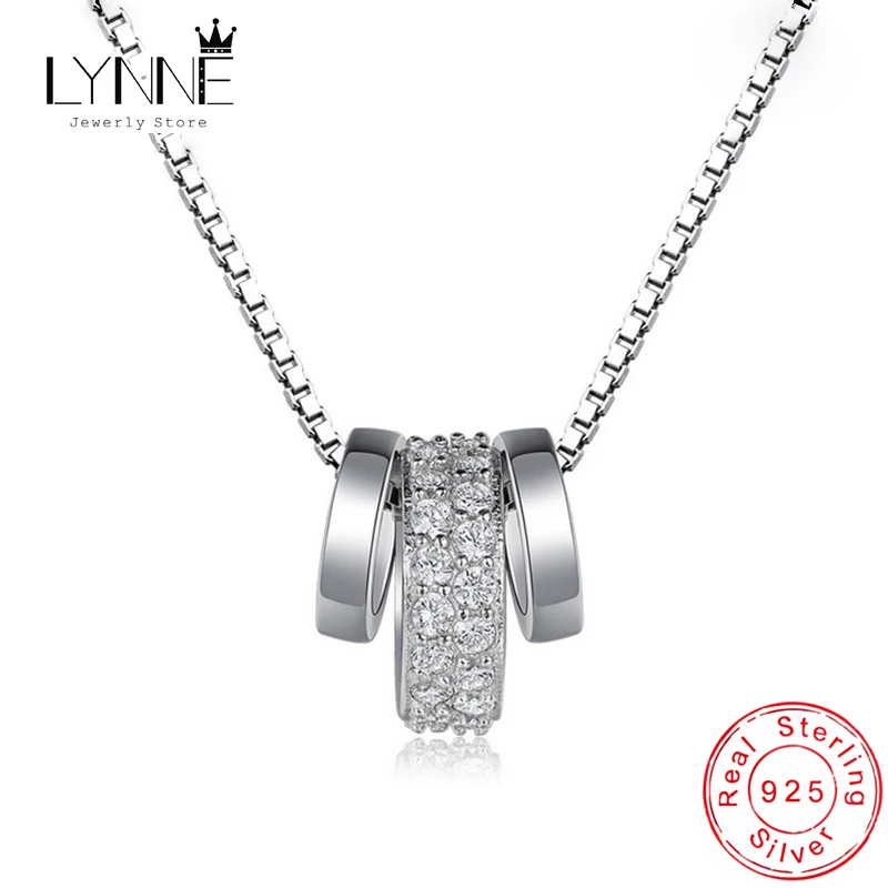 Женская круглая подвеска с тремя вращающимися круглыми фианитами ожерелье из