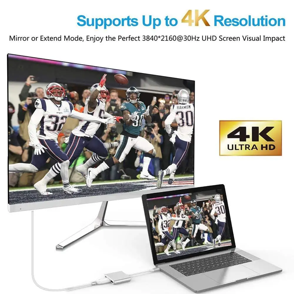 Многопортовый конвертер LYBALL Type C HDMI с портом USB 3 0 и для зарядки MacBook/Chromebook