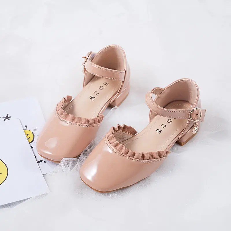 

Princess Kids Leather Shoes for Girls Summer Sandals Dress Banquet Party Children High Heel Shoe for Kids Girls Sandals Pink
